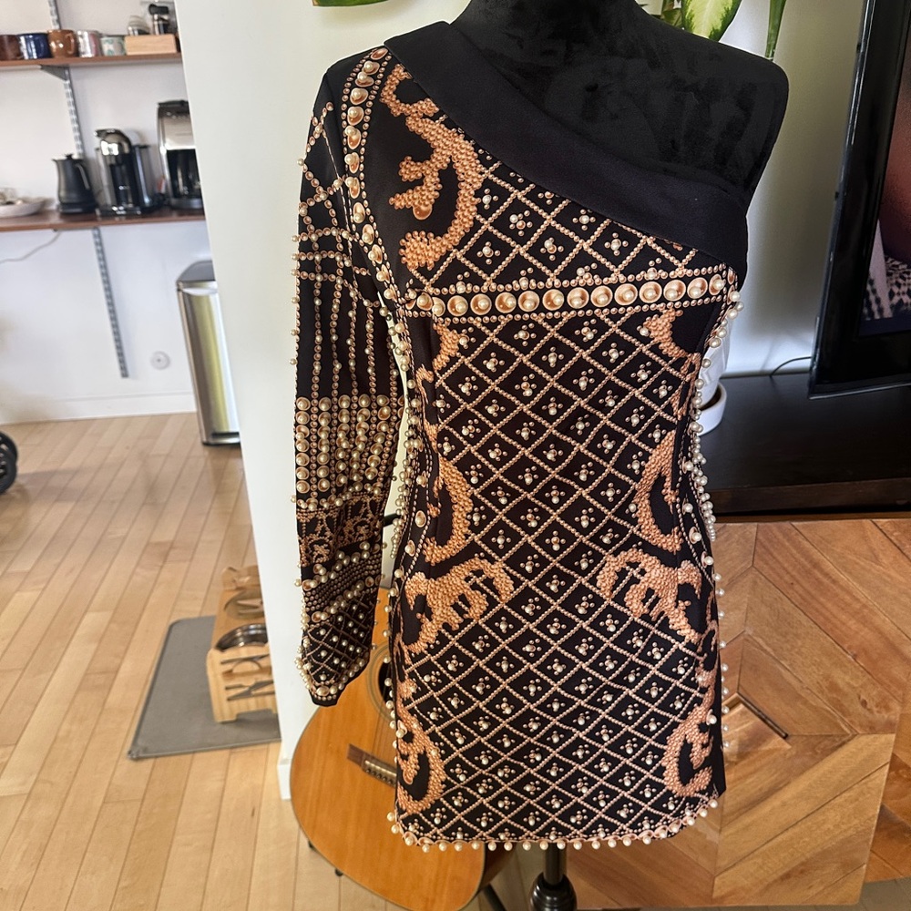 Elegant Black and Gold Women's Dress